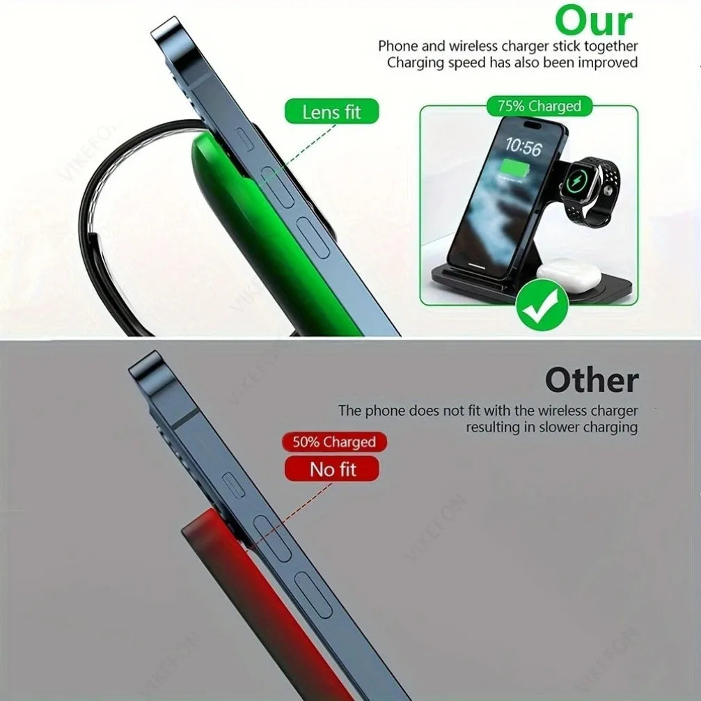 Station de recharge sans fil 3-en-1